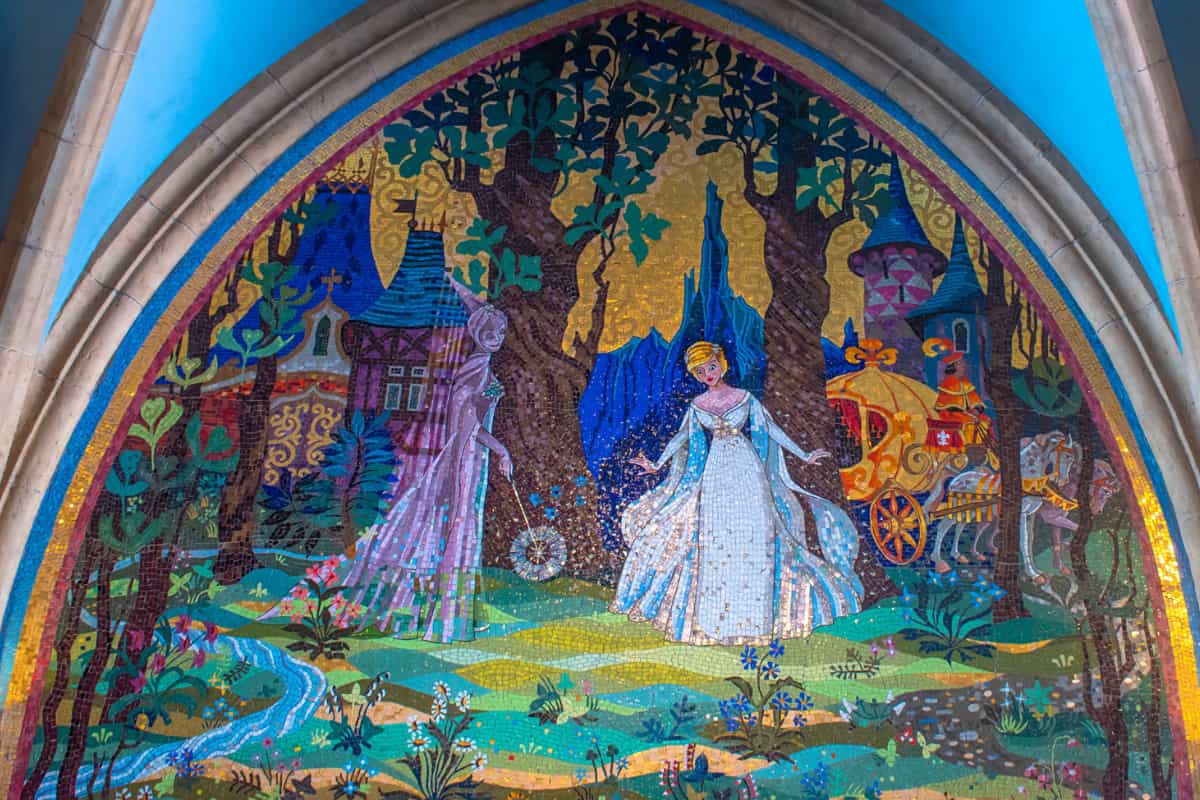 Cinderella Mosaic inside of the Magic Kingdom Castle in Disney World Orlando