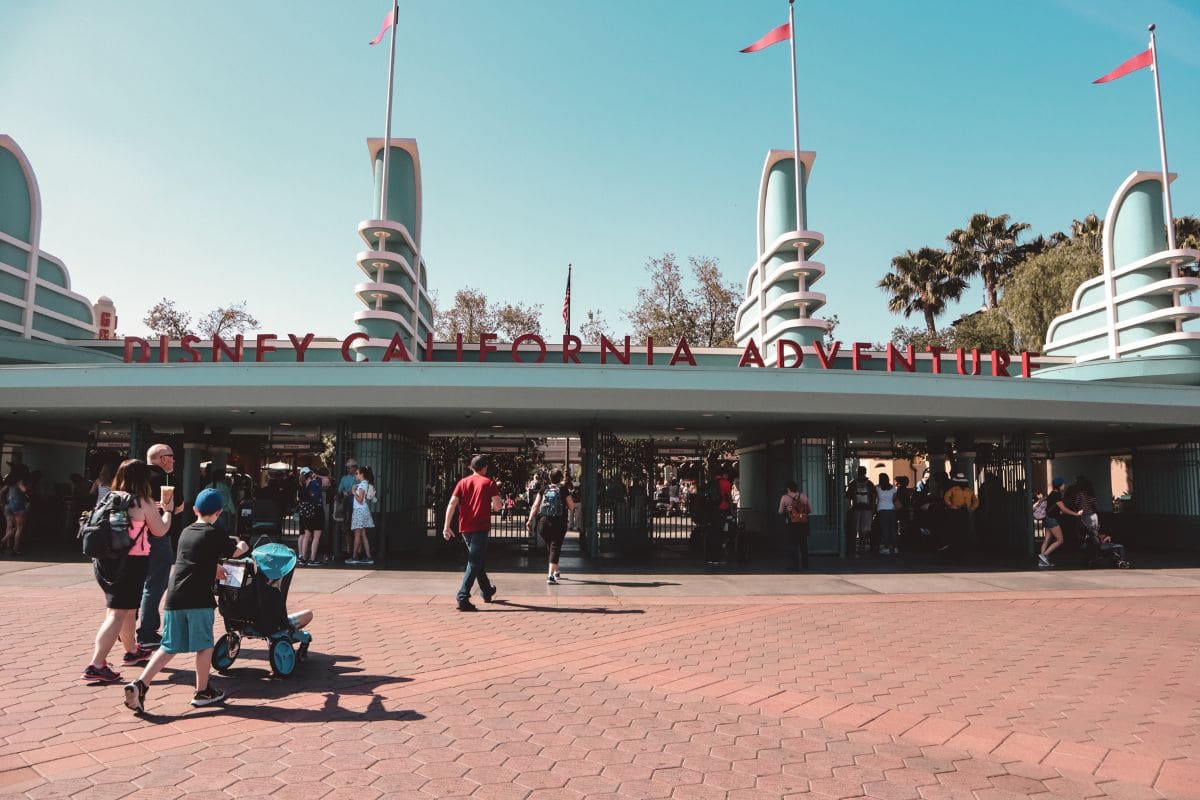 People going through the gates of Disney California Adventure