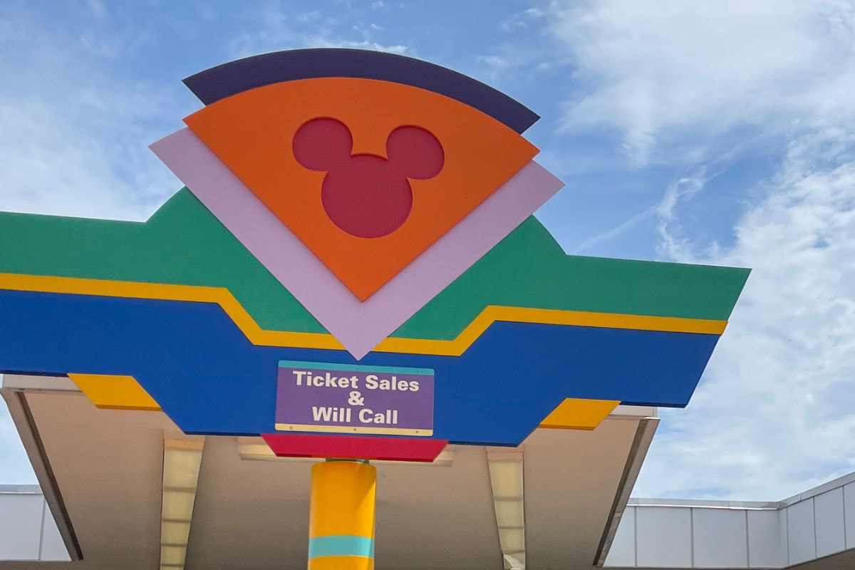 Sign of the Ticket Sales office and Will Call booth at Disney World