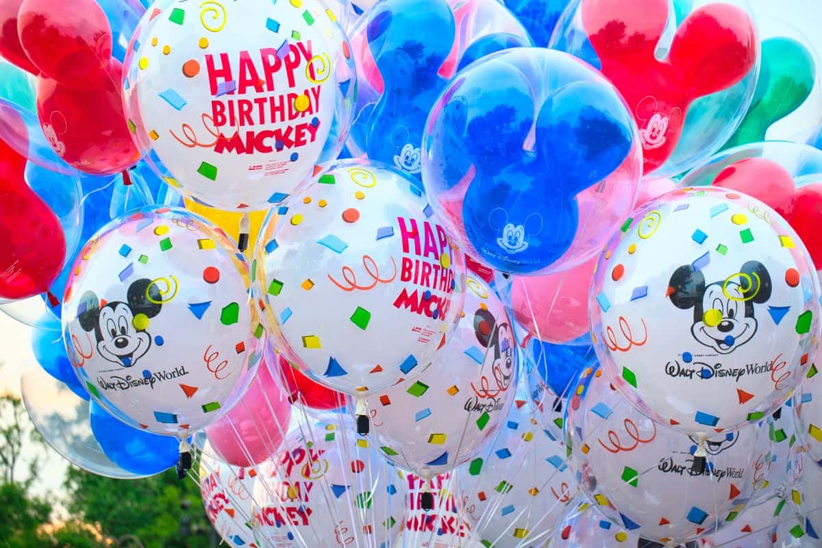 Assorted balloons with Disney themed designs