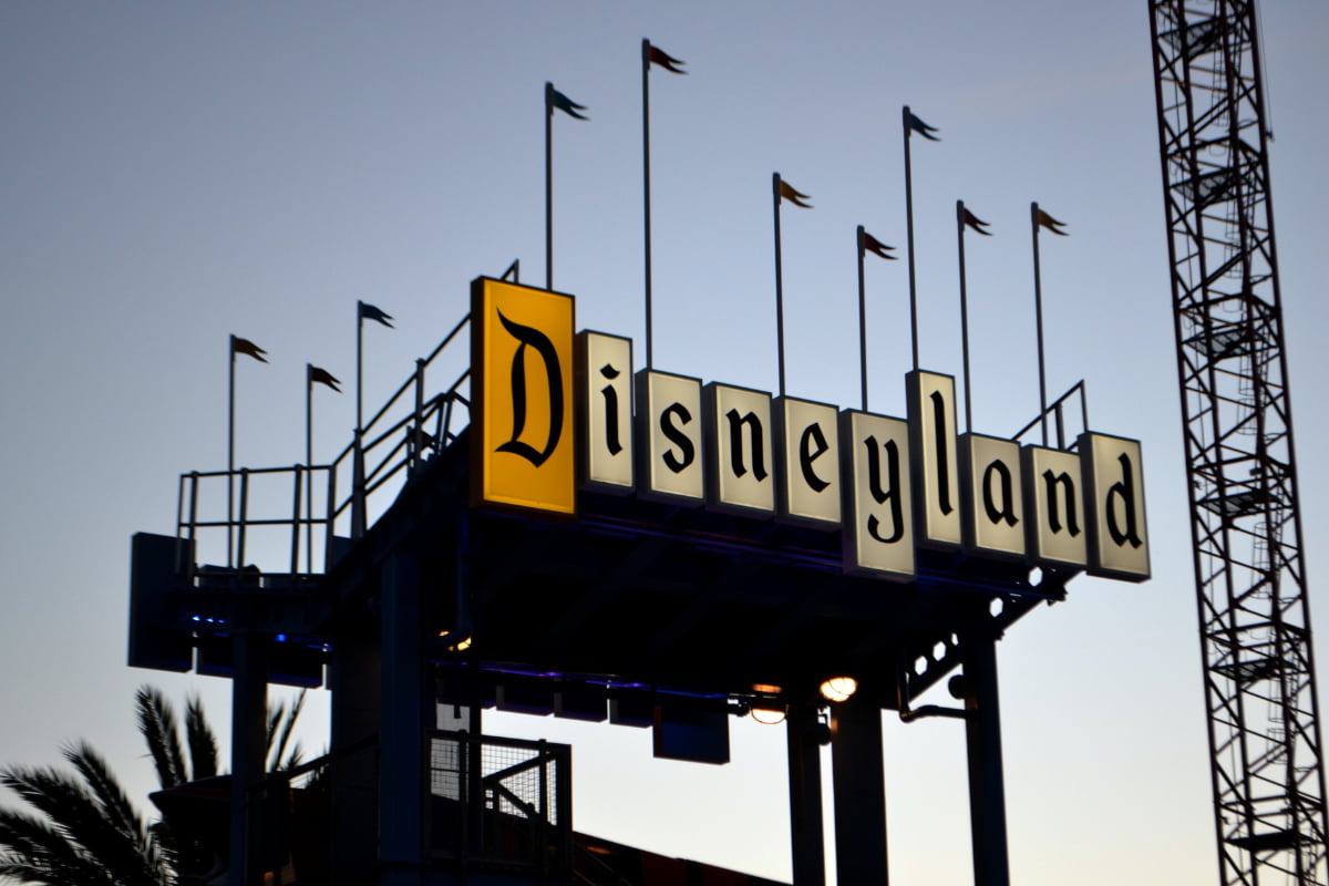 Sign of the Disneyland Hotel in California