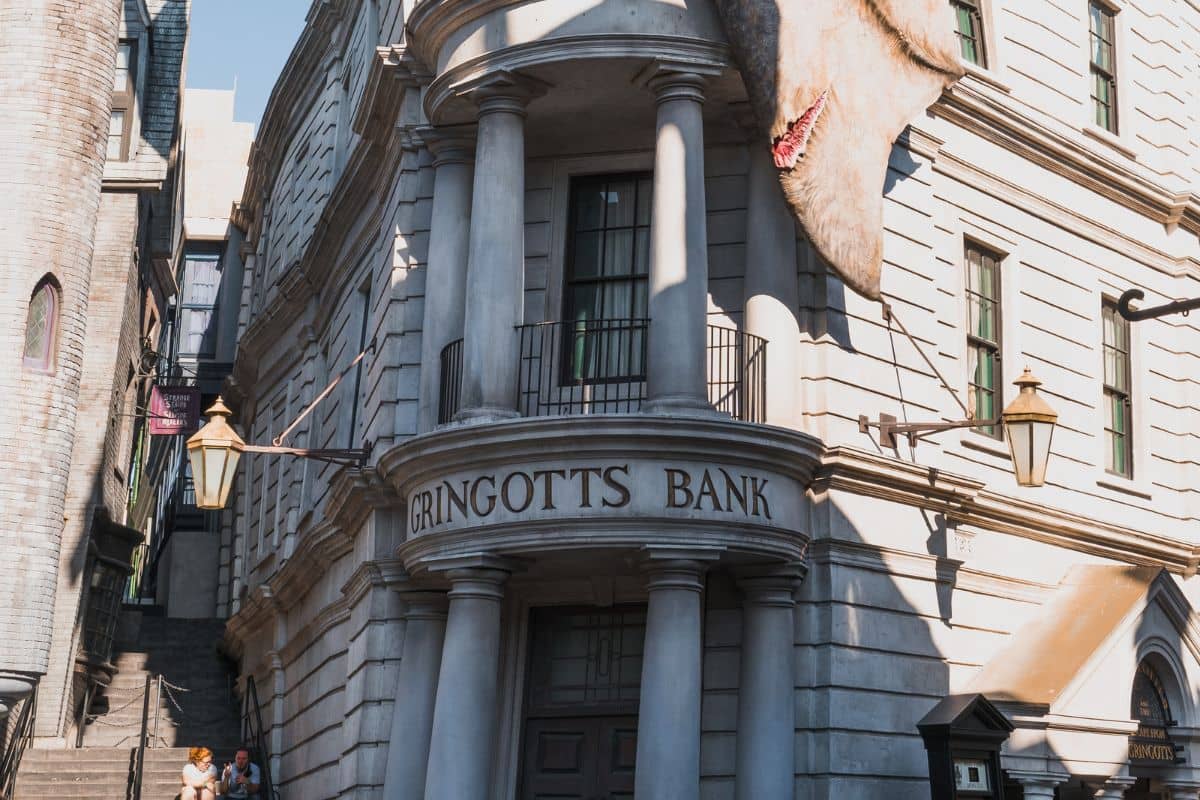 Entrance to the Harry Potter and the Escape from Gringotts ride at Universal Studios