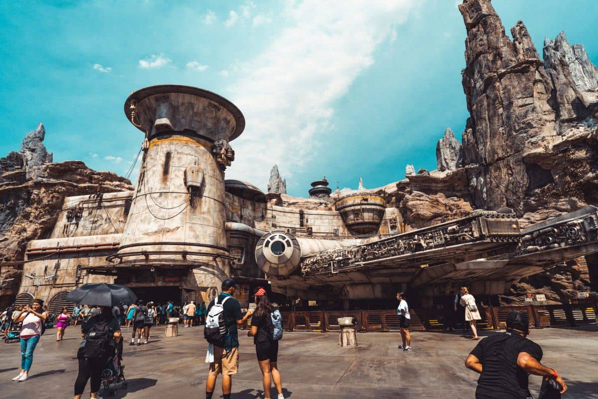People at Galaxy's Edge, the Star Wars themed attraction at Disney World