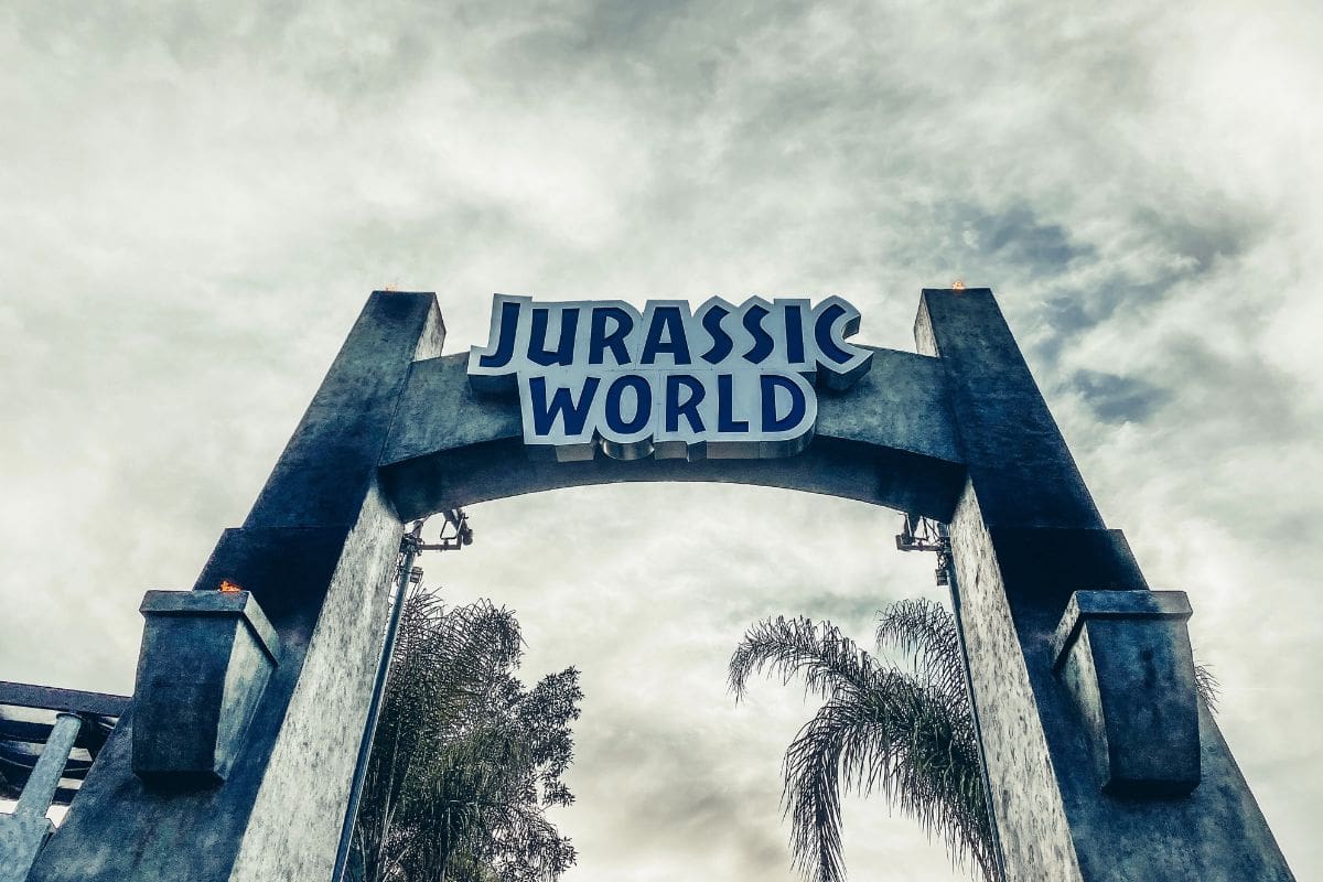 Gate to Jurassic World at Universal Studios Hollywood California