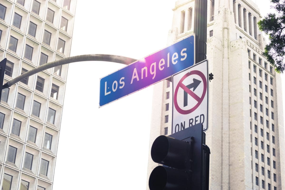 Street sign in downtown Los Angeles