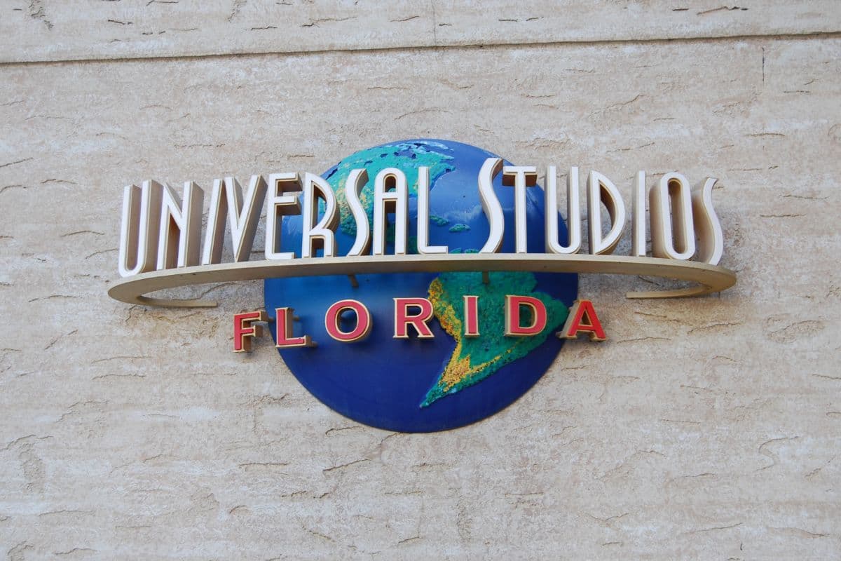 Close up of the logo/sign of Universal Studios Orlando Florida