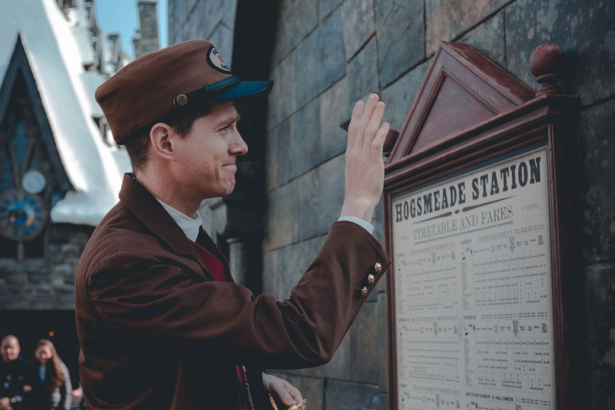 Universal Studios employee stationed at the Wizarding World of Harry Potter