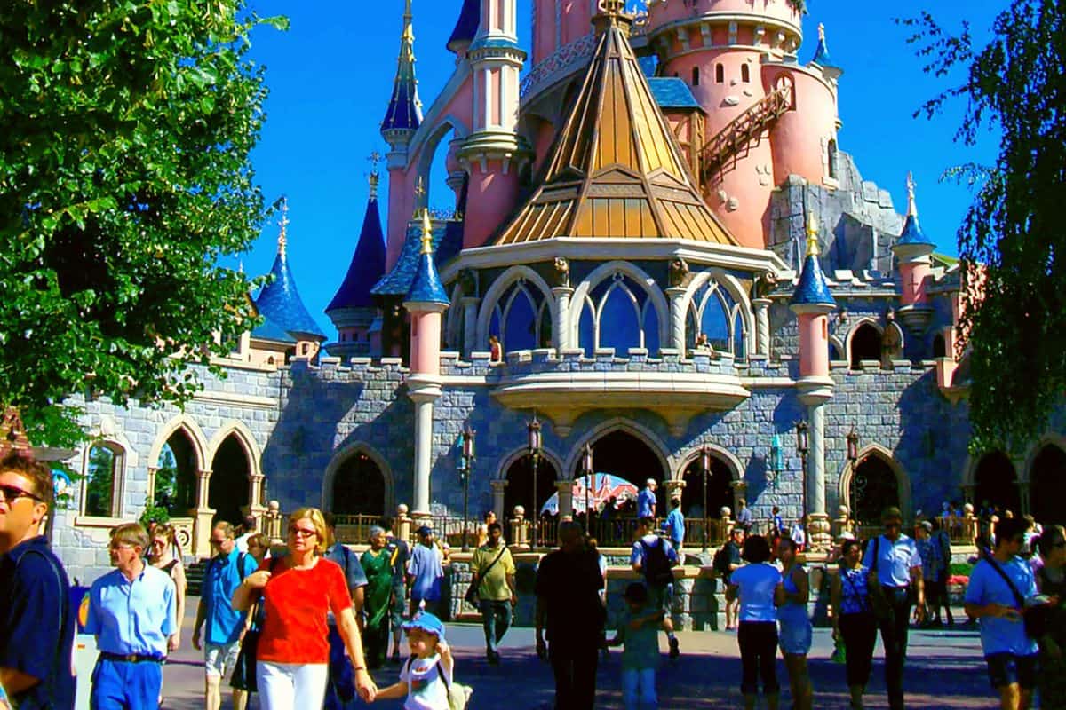 People walking around Disney World