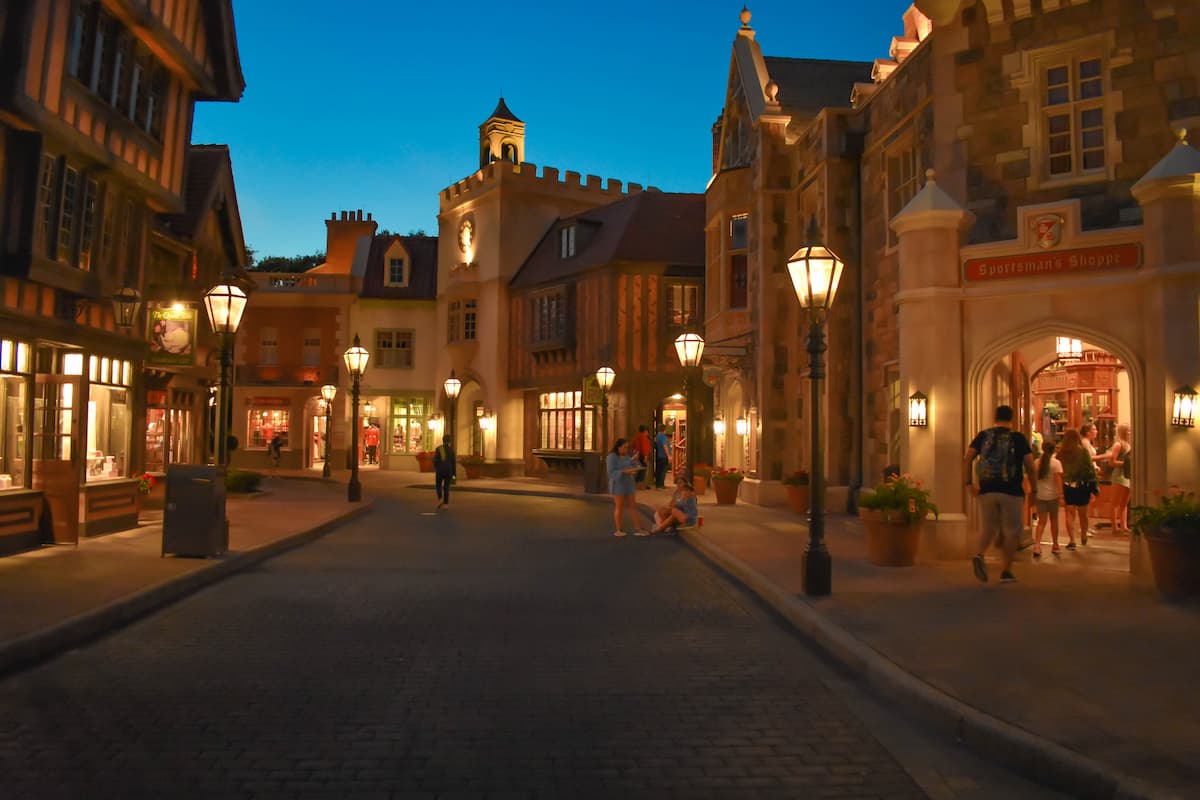 Street at Germany Pavilion at Epcot in Walt Disney World. 