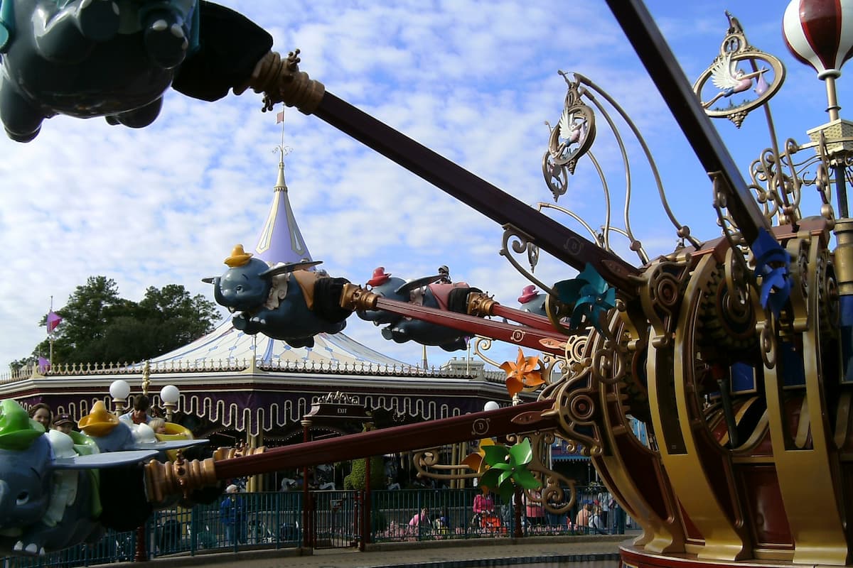 Photo of Dumbo the Flying Elephant ride in Disney World.